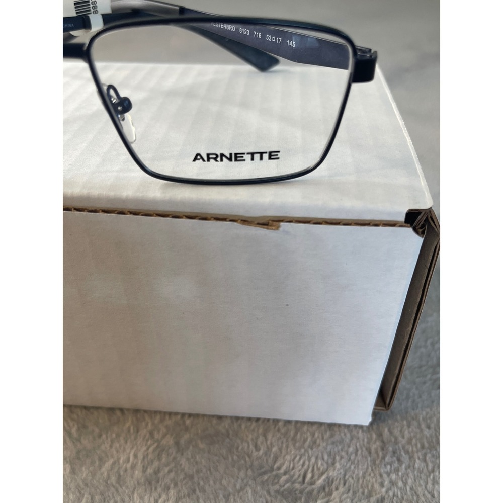 Arnette Vesterbro 6123 716 Matte Black Rectangular Men Eyeglasses 53-17-145 NEW - Picture 2 of 9